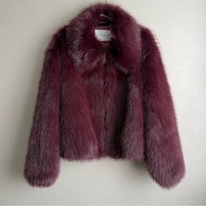 Rebecca Minkoff
REBECCA MINKOFF Plush Faux
Fur Jacket in Rich Burgundy